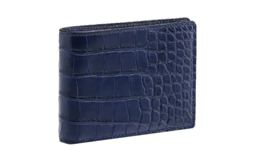 LOUIS VUITTON Multiple Crocodile Leather Wallet Men's Navy Blue