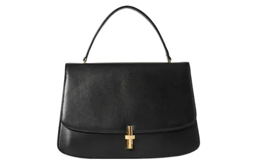 THE ROW Calfskin Messenger Bag, Handbag Small Women's Black