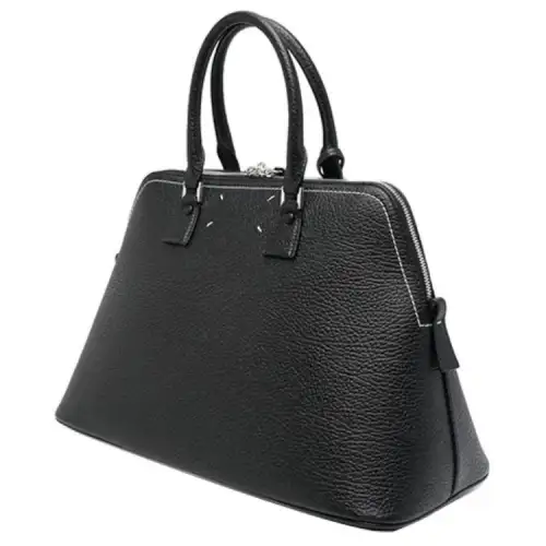 Maison Margiela Grain Textured Leather Tote Bag, Shopping Bag, Shoulder Bag, Crossbody Bag, Handbag Women's Black
