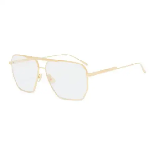 Bottega Veneta Metal Aviator Eyeglass Frames Men's Gold