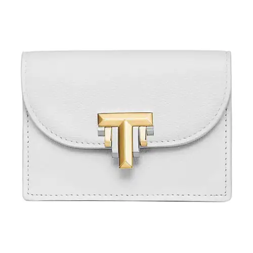 TIFFANY & CO. Tiffany T Calfskin Wallet Women's White