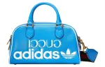GUCCI Adidas Collaboration Leather One Shoulder Crossbody Travel Handbag Medium Men's Blue