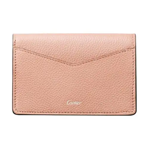 CARTIER PANTHÈRE Calfskin Card Holder Card Holder Women's Pink