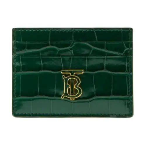 Burberry Calfskin Card Holder Women's Dark Green