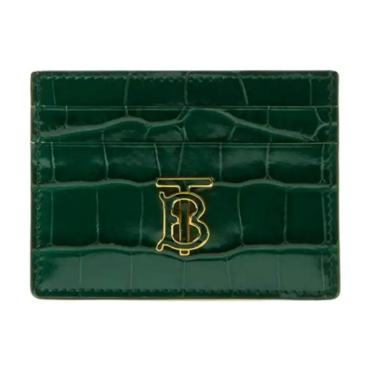 Burberry Calfskin Card Holder Women's Dark Green