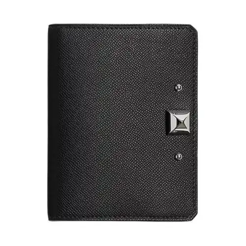 HERMES Madame Calfskin Wallet, Card Holder Women's 89 Noir Black