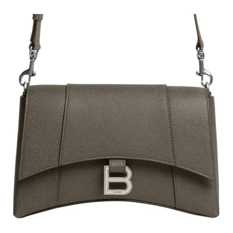 Balenciaga Downtown Soft Textured Calfskin Shoulder Bag, Crossbody Bag Extra Small Men's Dark Green
