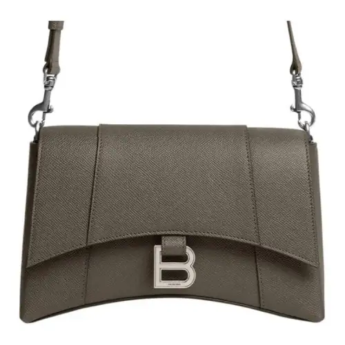 Balenciaga Downtown Soft Textured Calfskin Shoulder Bag, Crossbody Bag Extra Small Men's Dark Green