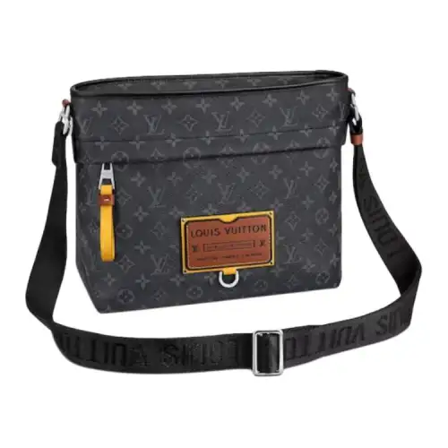 LOUIS VUITTON Canvas Messenger Bag, Shoulder Bag, Crossbody Bag Small Men's Black