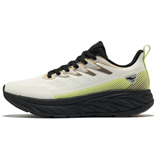 Erke Durable Breathable Low-Top Running Shoes Men's Microcrystal White Wheat Green
