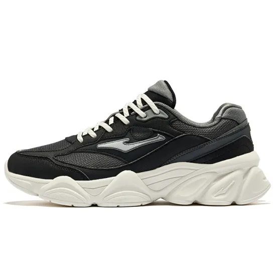 Erke Casual Shoes Men Low-Top Jet Black Steel Gray