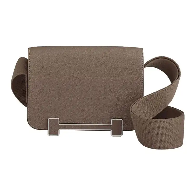 HERMES Geta Goatskin Wooden Sandal Bag, Crossbody Bag, Shoulder Bag Women's 18 Etoupe Elephant Gray