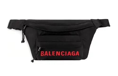 Balenciaga WHEEL Fabric Fanny Pack Men's Black