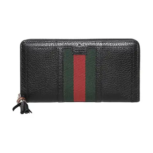 GUCCI Leather Wallet Women's Black