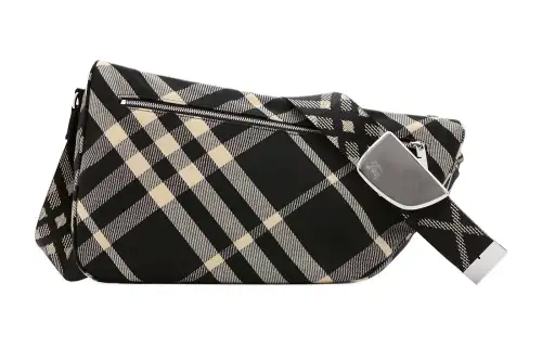 Burberry Cotton Blend Jacquard Fabric With Polyester Messenger Bag, Crossbody Bag, Shoulder Bag Men's Black