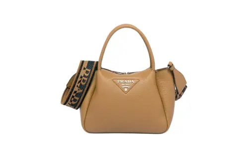 PRADA Leather Handbag, Shoulder Bag, Crossbody Bag Small Women's Caramel