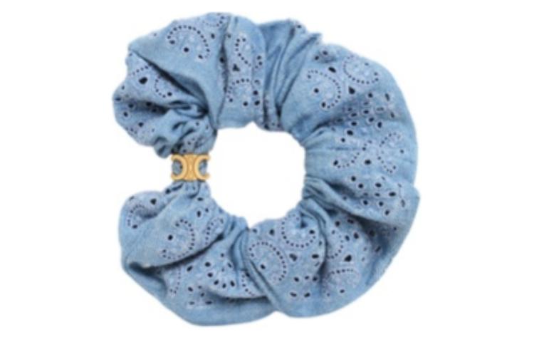 CELINE Scrunchy English Embroidery In Brass With Gold Finish And Cotton
