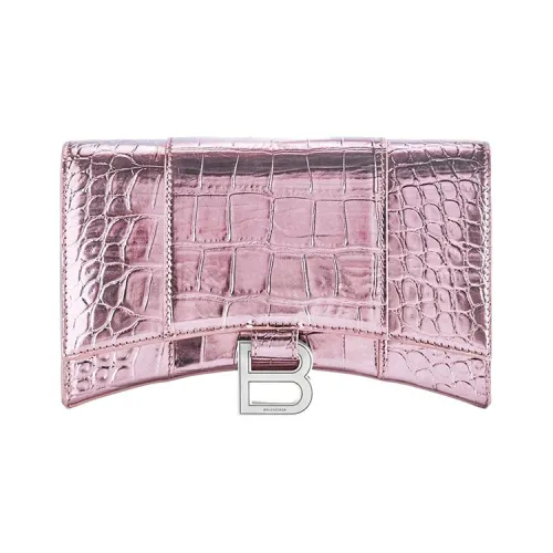 Balenciaga Hourglass Cow Leather Wallet Women's Pink