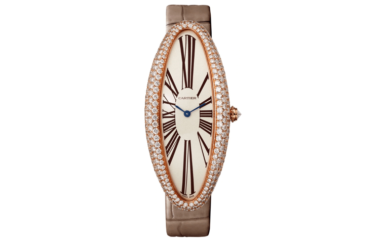 CARTIER Bathtub Collection Manual Mechanical Movement 30m Waterproof Unisex Watch 52*23mm Beige Watch Dial