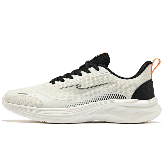 Erke Cushioning Wear-Resistant Low-Top Running Shoes Men's Microcrystal White/Jet Black