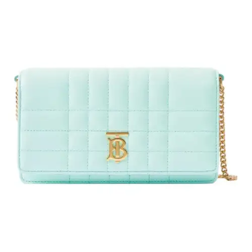 Burberry Lola Bag Lambskin One Shoulder Crossbody Clutch Regular Women's Mint Green