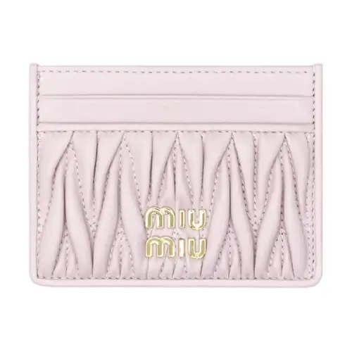 MIU MIU MatelasséMaritime Nappa Leather Card Holder Women's Light Pink