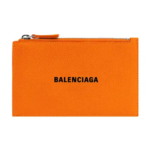 Balenciaga Calfskin Coin Purse Men's Orange