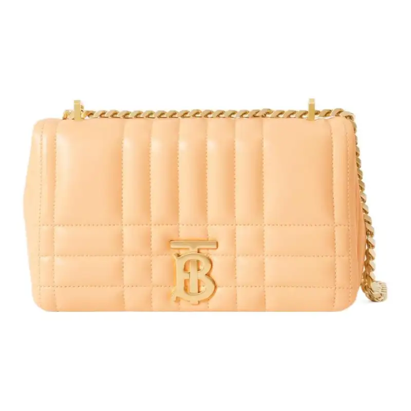 Burberry Lola Bag Quilting Lambskin Crossbody Bag Small Women's Gold