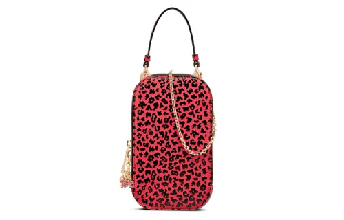 DIOR Lady Dior Cow Leather Cell Phone Pouch, Handbag, Shoulder Bag, Crossbody Bag Women's Peach Pink