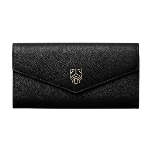 CARTIER PANTHÈRE Calfskin Card Holder Card Holder Women's Black