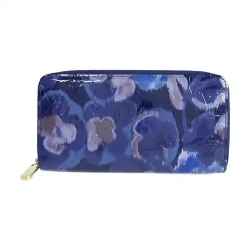 LOUIS VUITTON Patent Leather Wallet Regular Women's Blue