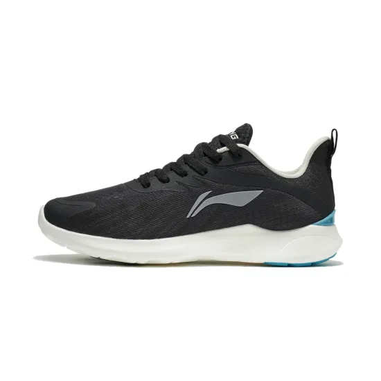 LiNing Elegance Series Cushioned Wear-Resistant Breathable Low-Top Running Shoes Men's Black