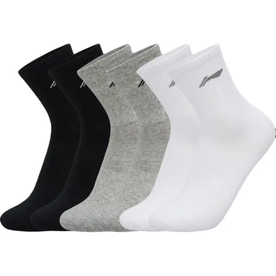 Li Ning Fitness Series Crew Socks Unisex 6 Pack