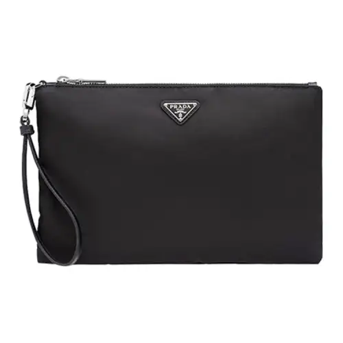 PRADA Nylon Fabric Toiletry Bag Clutch Small Men's Black