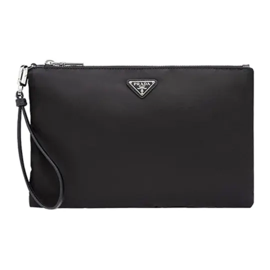 PRADA Nylon Fabric Toiletry Bag Clutch Small Men's Black