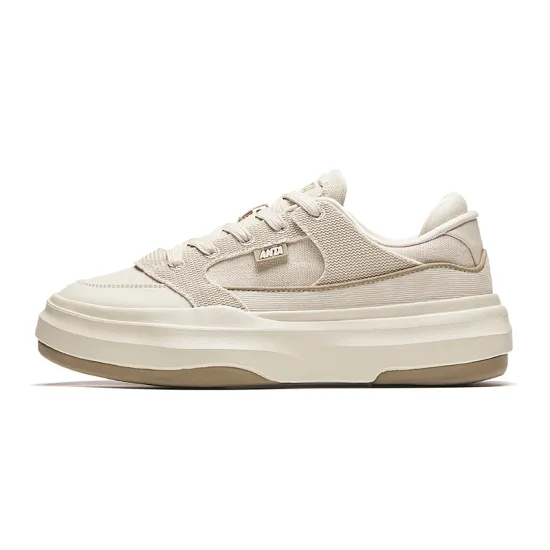ANTA Skateboard Shoes Women's Low-Top White Limestone