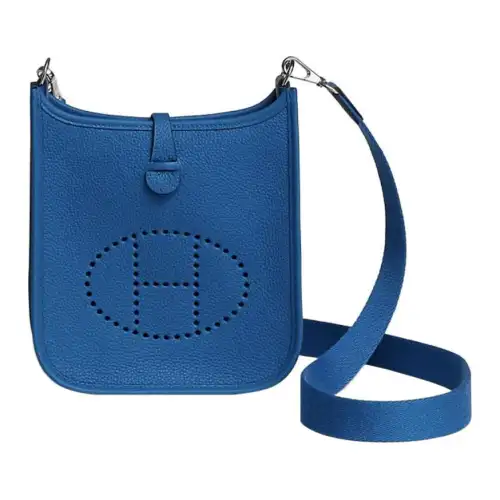 HERMES Evelyne Maurice Bullock Leather Crossbody Bag, Shoulder Bag 16 Women's 71 Bleu France French Blue