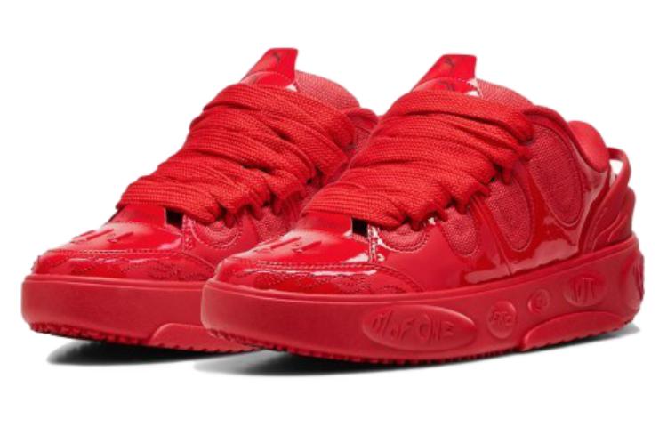 PUMA mesh patent leather comfortable and stylish slip-resistant wear-resistant breathable low-top casual lifestyle shoes for men red