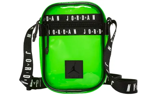 Jordan Polyurethane Cell Phone Pouch, Shoulder Bag, Crossbody Bag Regular Unisex Neon Green & Green