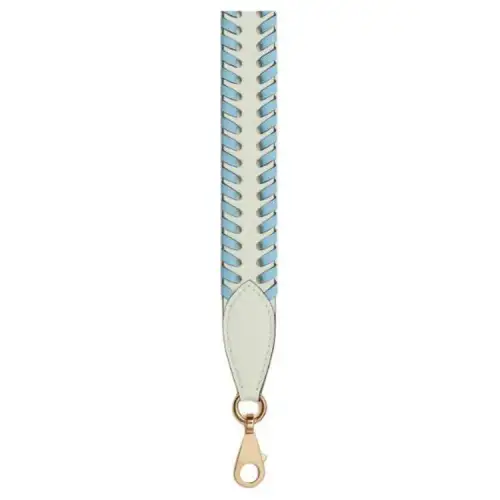 HERMES Gold tone Lock Epsom Calfskin With Swift Calfskin Bag Strap Women's Light Blue & White