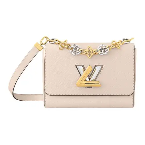 LOUIS VUITTON Twist Epi Grain Leather Shoulder Bag, Crossbody Bag Medium Women's Beige