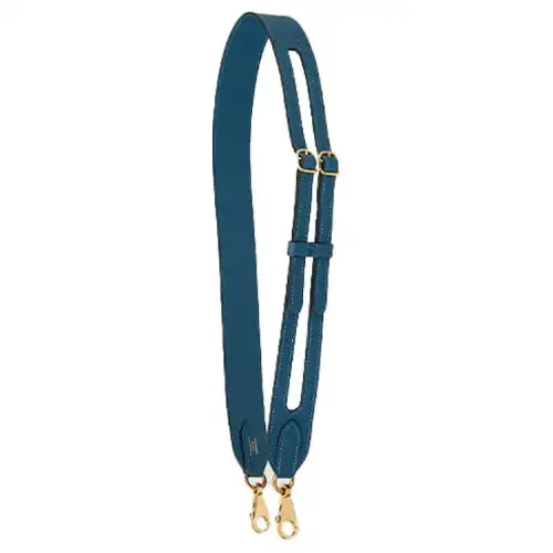 HERMES Epsom Calfskin Bag Straps Women's Dark Blue
