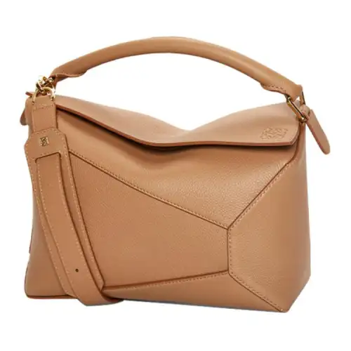 LOEWE Puzzle Soft Grain Calfskin Puzzle Bag, Shoulder Bag, Crossbody Bag, Handbag Women's Caramel