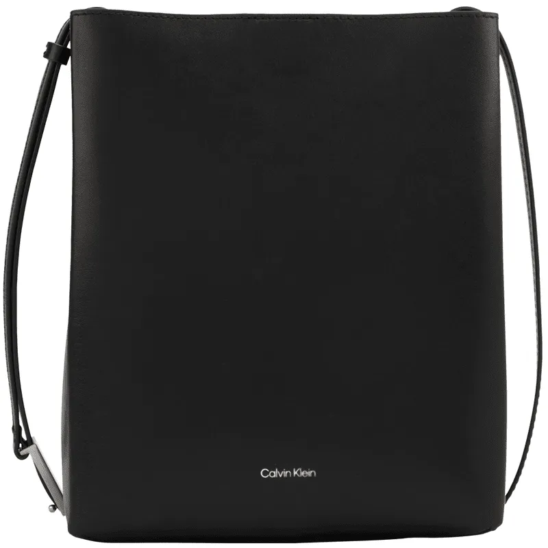 CALVIN KLEIN Cow Leather Crossbody Bags Women's Space Black