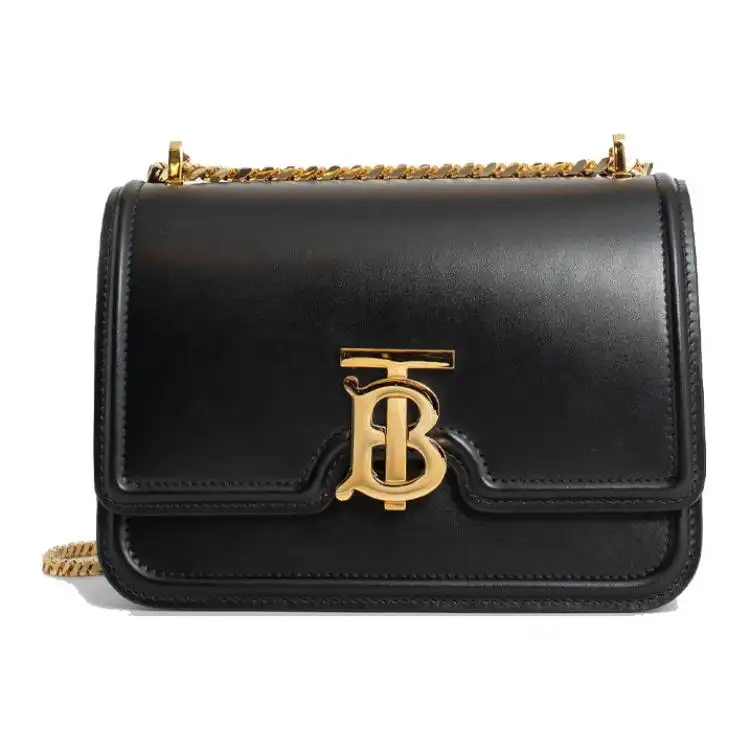 Burberry Calfskin Shoulder Bag Women's Black