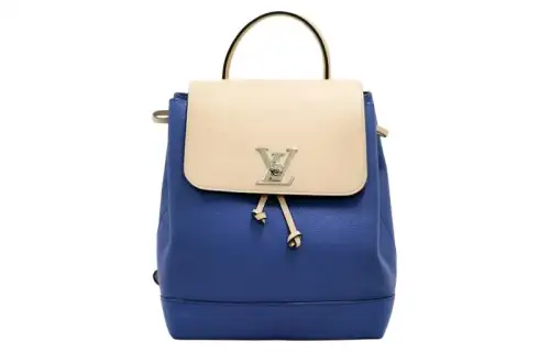 LOUIS VUITTON Calfskin Backpack Unisex Blue