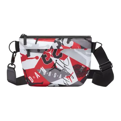 Jordan Polyester Fanny Pack, Shoulder Bag, Crossbody Bag Regular Unisex Red Gray White