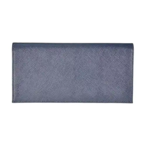 PRADA Calfskin Wallet Men's Blue