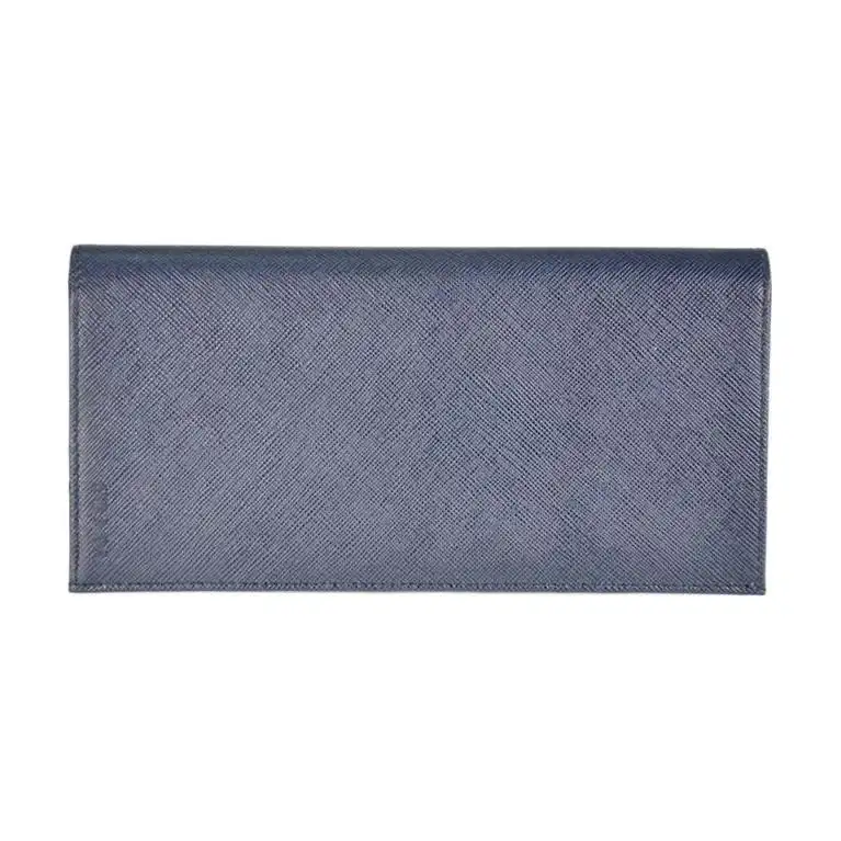 PRADA Calfskin Wallet Men's Blue