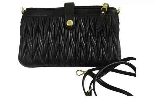 MIU MIU Sheepskin With Cow Leather Shoulder Bag, Crossbody Bag Women's Black